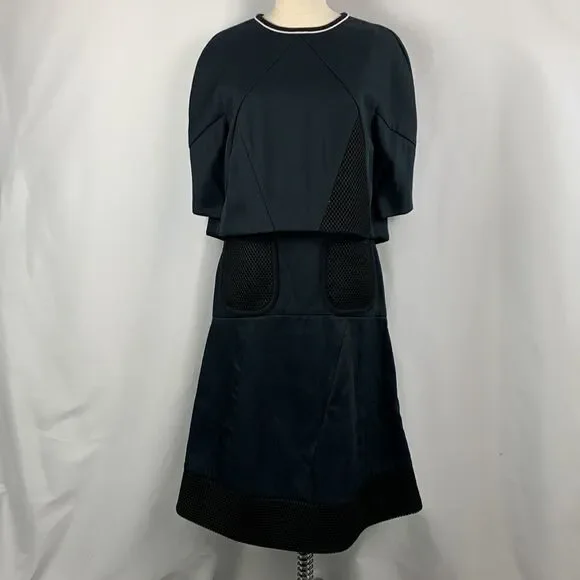 Fendi Navy Dress With Mesh Detail